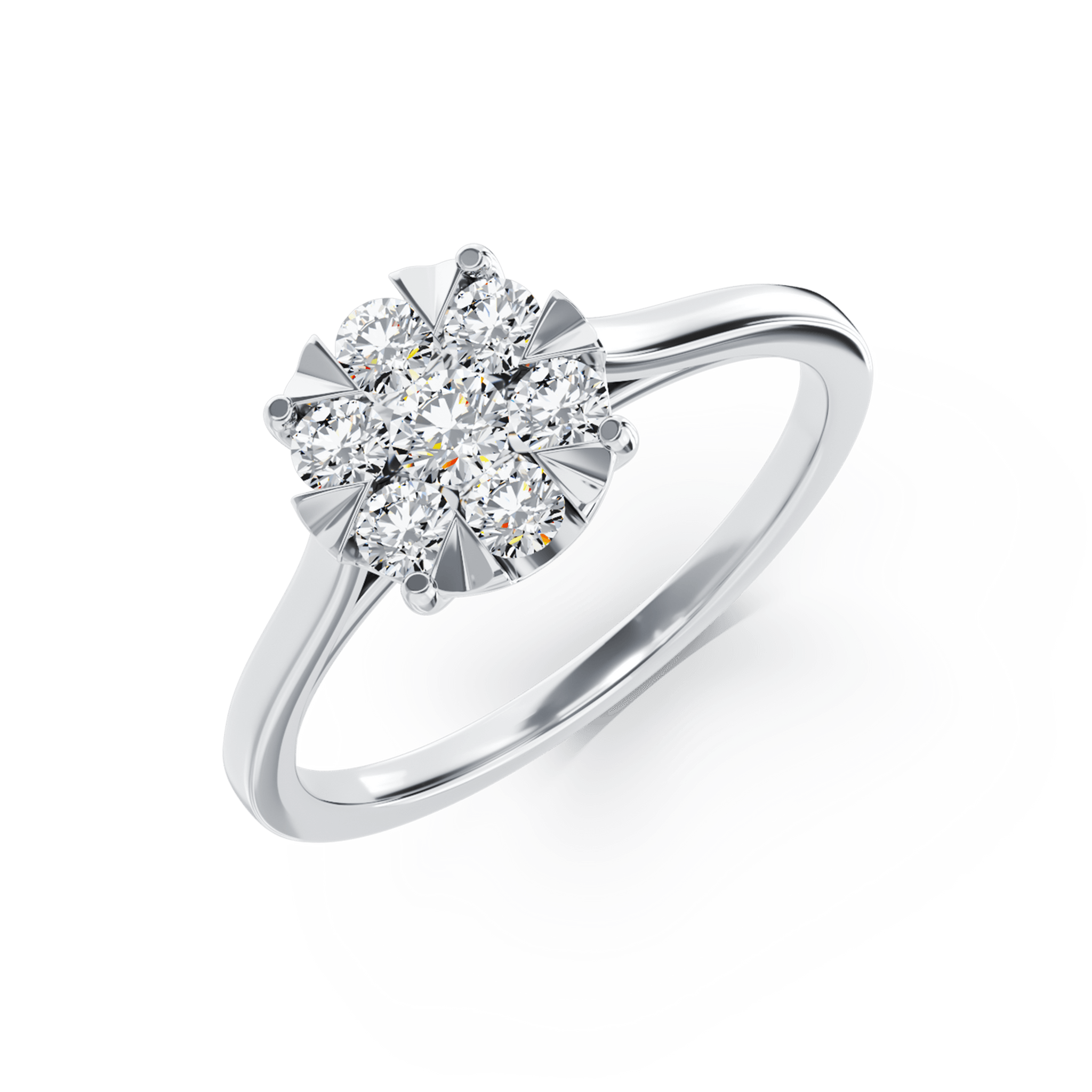 18K fehérarany eljegyzési gyűrű 9 db 0.2 karátos gyémánttal
