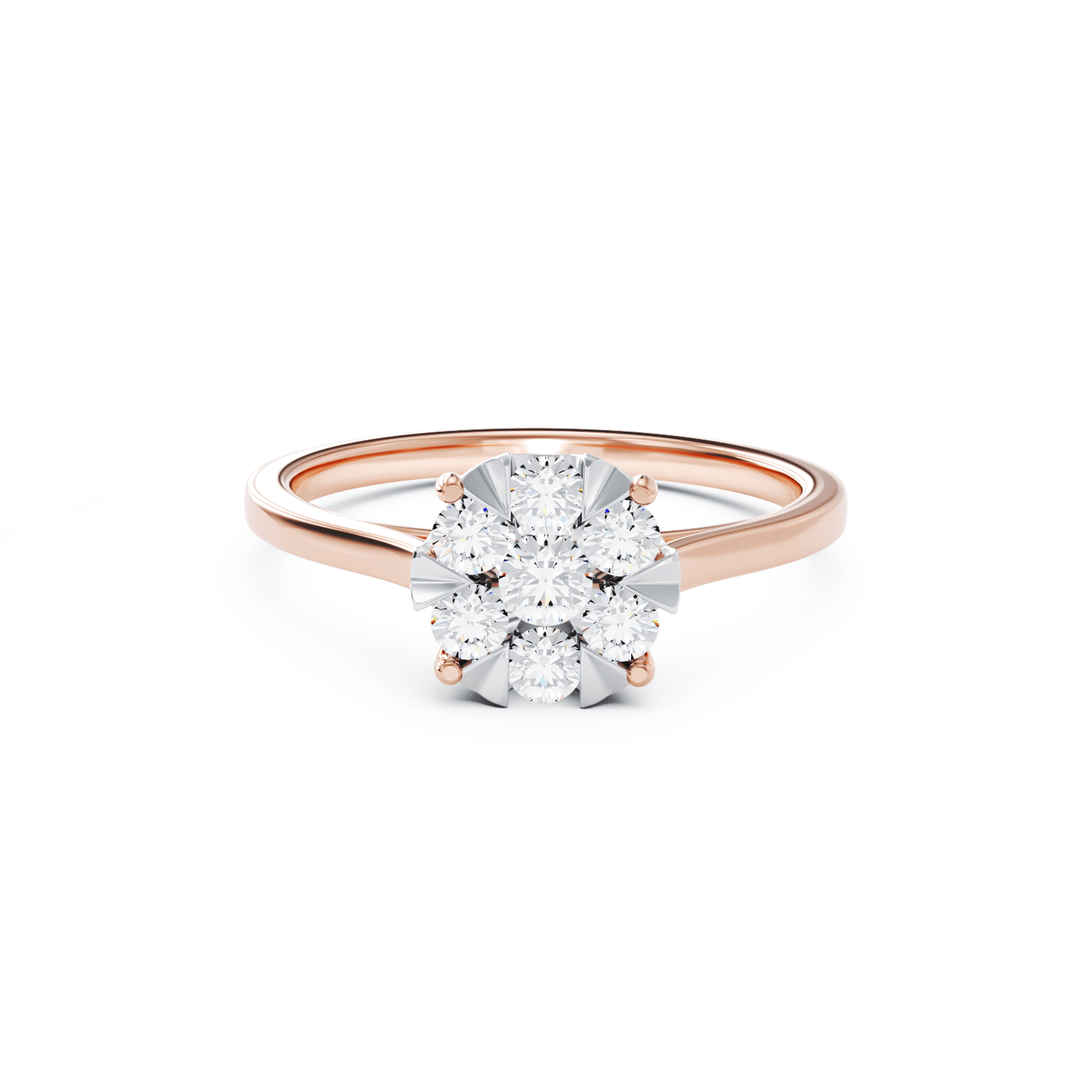 Eljegyzési gyűrű 18K-os rózsaszín aranyból 9 darab 0.2ct gyémánttal