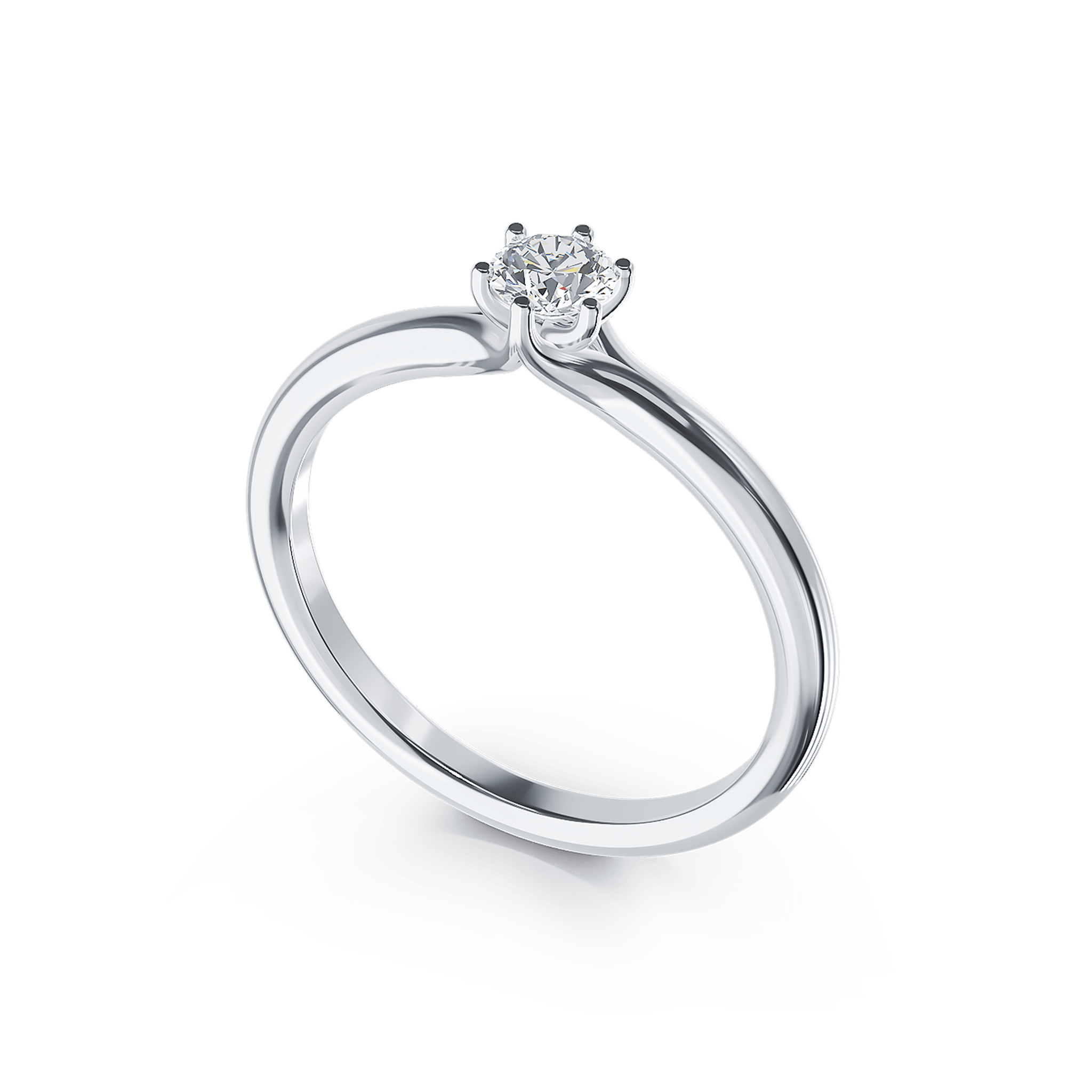 Eljegyzési gyűrű 18K-os fehér aranyból egy 0,24ct solitaire gyémánttal