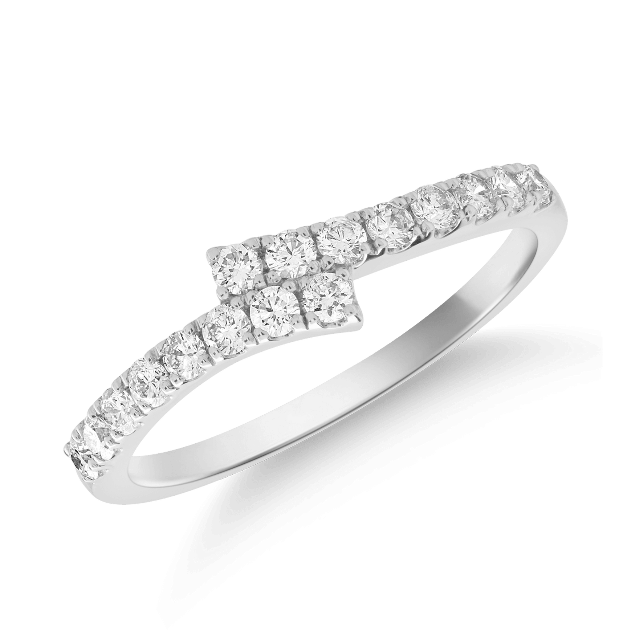 14 k fehér arany gyűrű gyémántokkal 0,34ct
