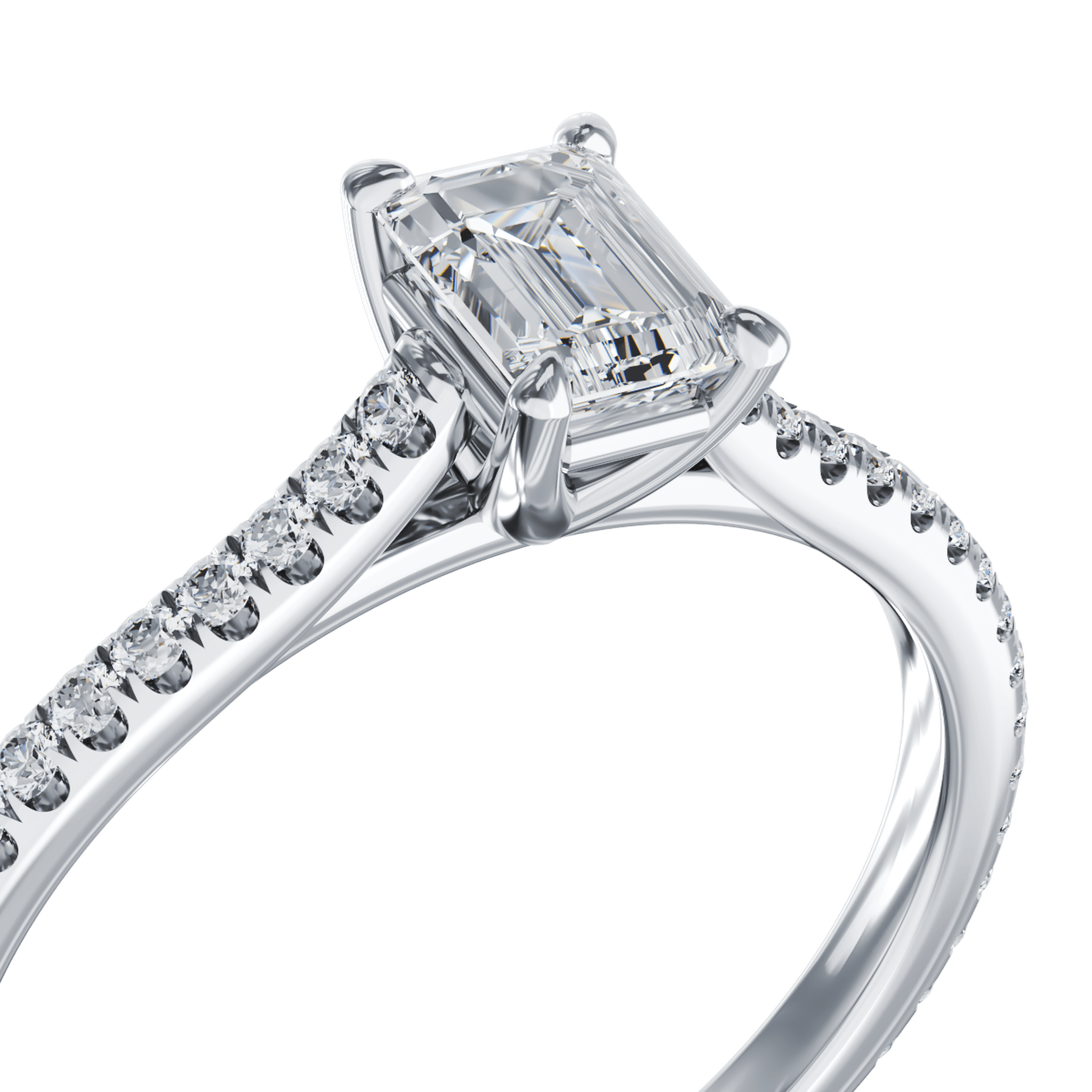 Platina eljegyzési gyűrű 0.4kt gyémánttal és 0.2kt gyémánttal